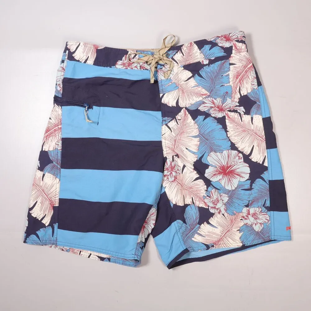 Patagonia Wavefarer Shorts Board Floral Stripe Hawaii Tropical Beach Mens 32x8